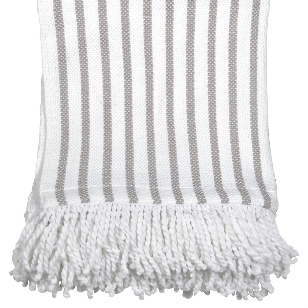 Peri home fringe throw blanket grey